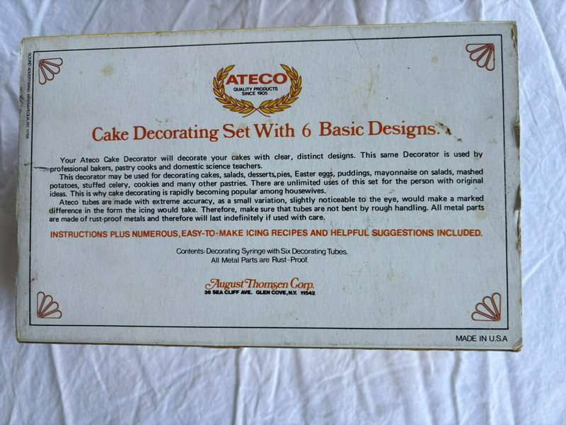 Ateco Fancy Cake & Pastry Decorating Set with 6 nozzles and syringe- all metal gallery
