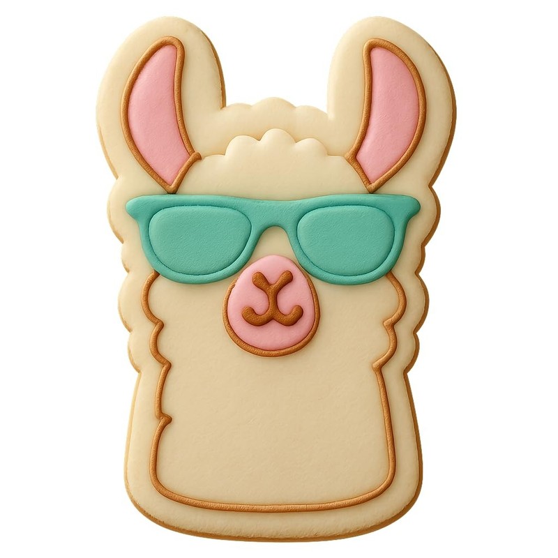 Llama with Sunglasses Cookie Cutter & Stamp, Fondant & Clay - 2.6x4 gallery