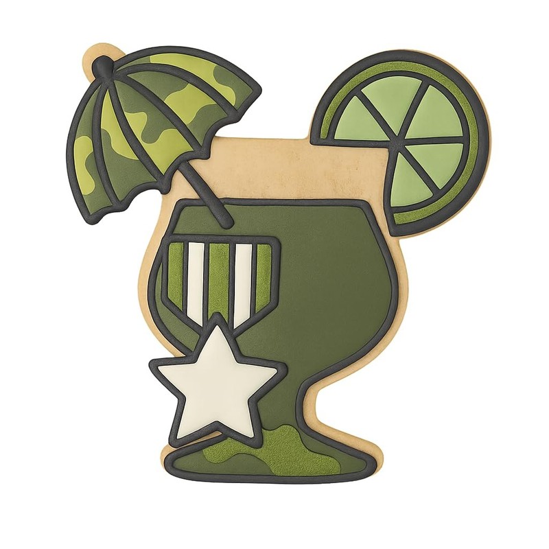 Tropical Cocktail Glass Cookie Cutter & Stamp 4x3.78" for Fondant Baking Clay gallery