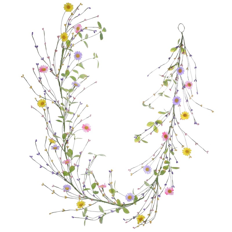 Llzll Spring Daisy Garlands – 5Ft/60In Long Multi Color U-Shaped Plastic