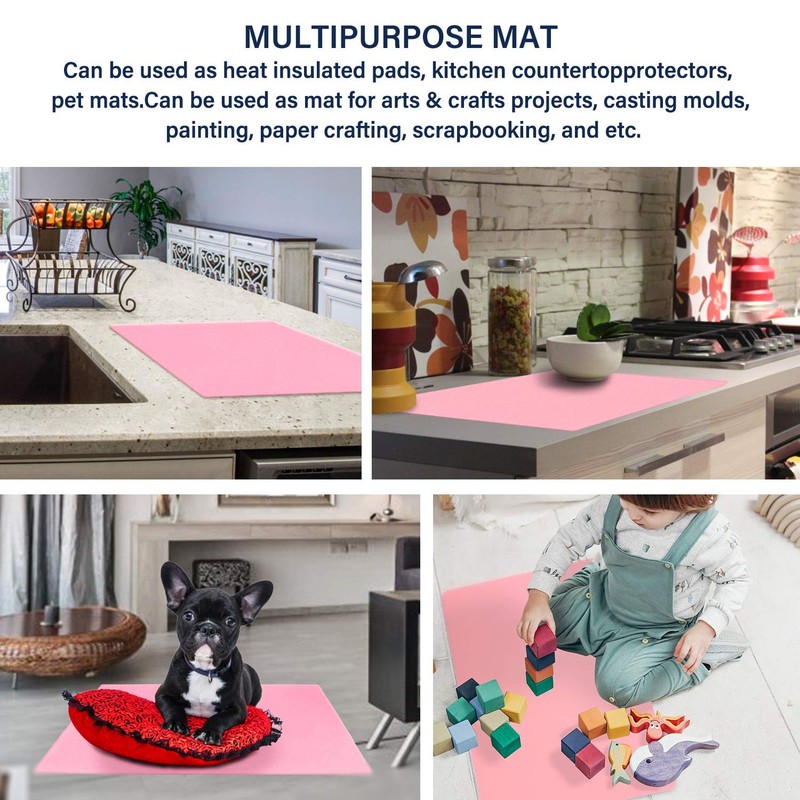 Gartful 23.6 x15.7 inch Resin Silicone Mats, 2pcs - x 15.7 inches, Pink gallery
