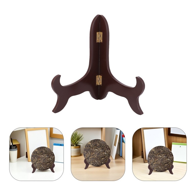 2Pcs Brown Kitchen Decor Stand Wooden Recipe Book Holder and Photo Easel