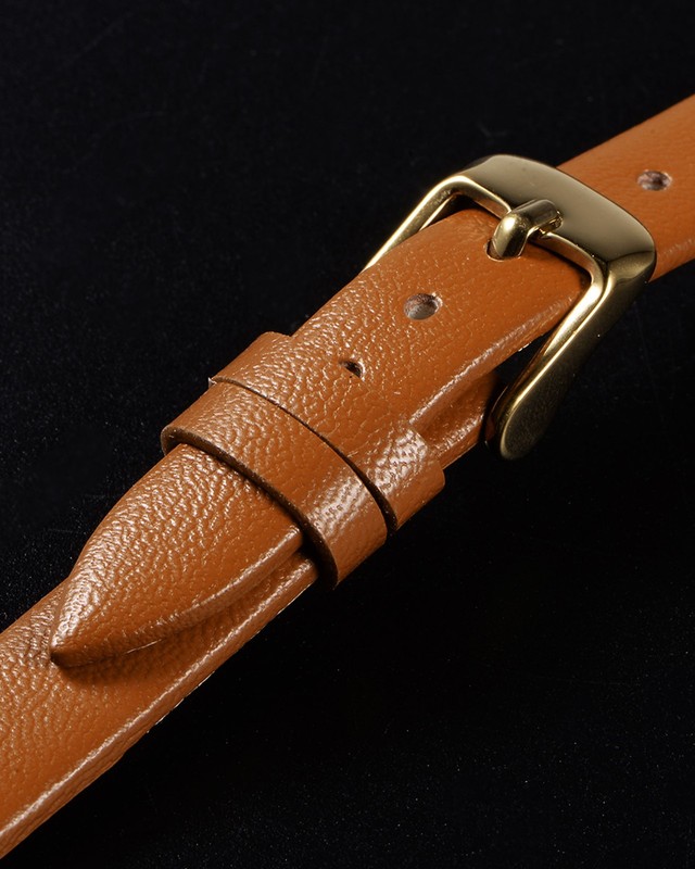 Genuine Brown Leather Strap 12mm Width, with Gold Tone Buckle gallery