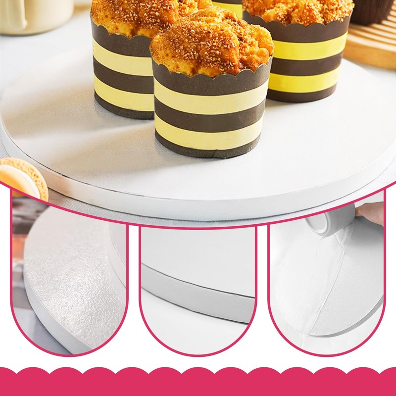 4 PCS 12 Inch Round 1/2 Inch Thick White Cardboard Cake Boards Drums Baking gallery