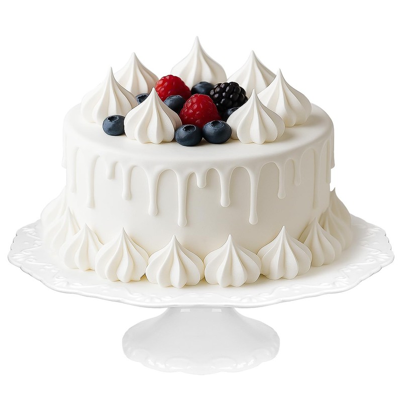 12″ White Cake Stand for 10″ Cake, Porcelain Cake Plate, Cake Pedestal Stand,…