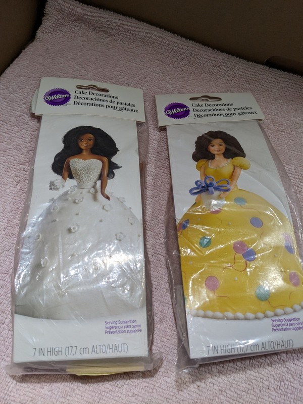 Vintage Lot Of (2) NEW NIP Wilton Girl Doll Cake Decorations