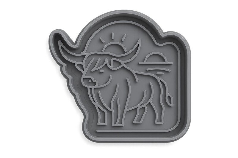 Sunset Highland Cow Cookie Cutter - 4x3.2" Premium Kitchen Tool gallery
