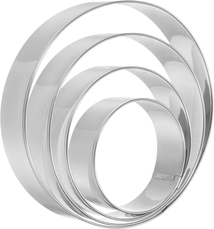 HARFINGTON Circle round Cookie Cutter Set Assorted Sizes Stainless Steel