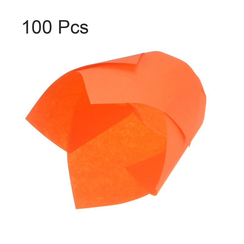 100 Pack Tulip Cupcake Liners Standard Paper Baking Cup Wrapper Orange gallery