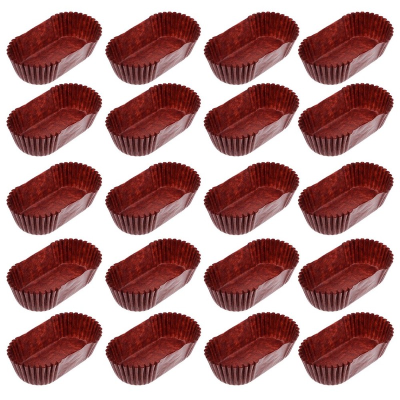 1000Pcs Chocolate Bread Paper Trays Oval Shape for Cake Holding Baking Cups