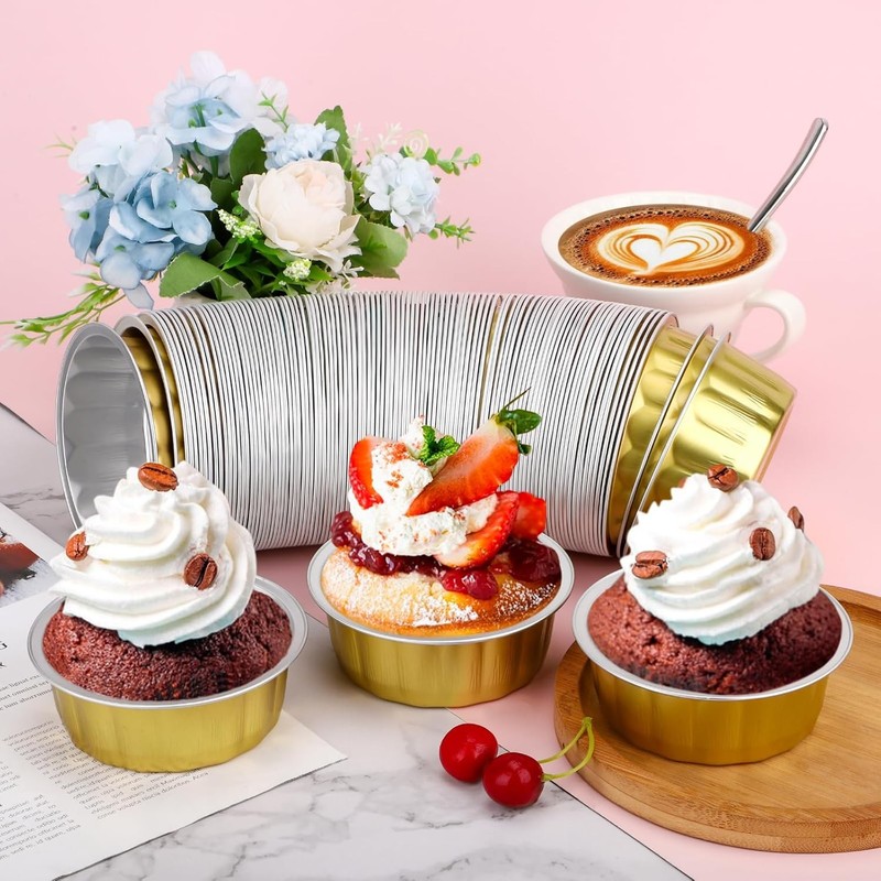 8 oz 100 Pack Aluminum Ramekins Disposable Ramekins Foil Cups Baking gallery