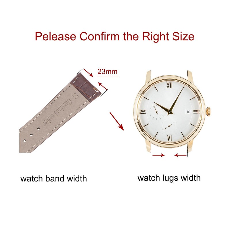 Watch buckle distribution strap 23mm leather strap brown gallery