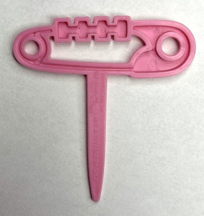 Bakery Craft Set of 6 Diaper Pin Baby Shower Cupcake Picks Pink BC6 gallery