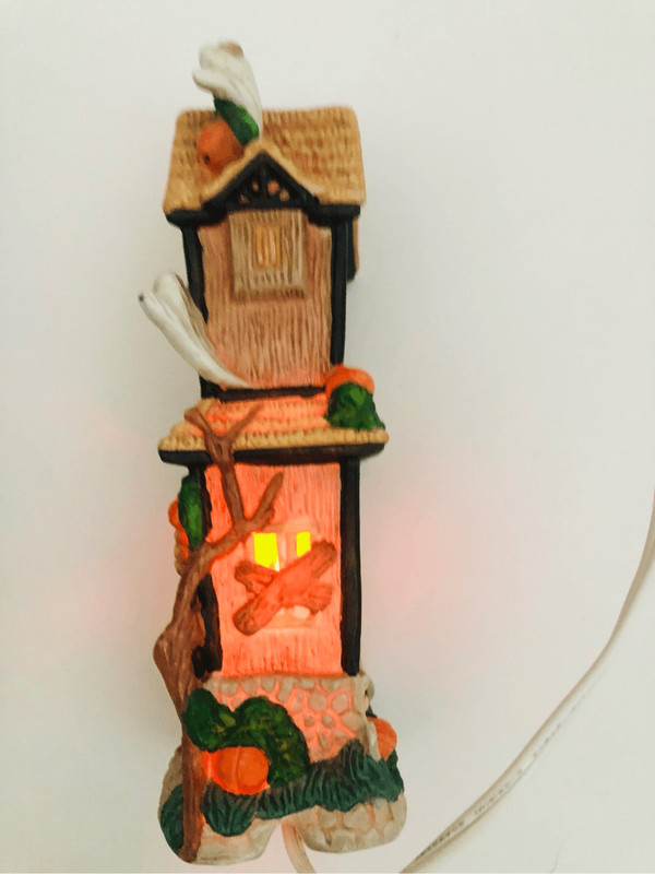 Haunted pencil orange light porcelain house 8”x3” gallery