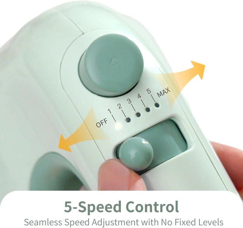 300W Compact Lightweight Electric Hand Mixer, with Powerful Quiet DC Motor for B gallery