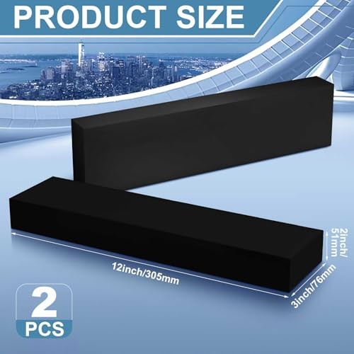 Colingmill Pcs HDPE Plastic Block Polyethylene Solid 2" x 3" x 12" 2 Black gallery