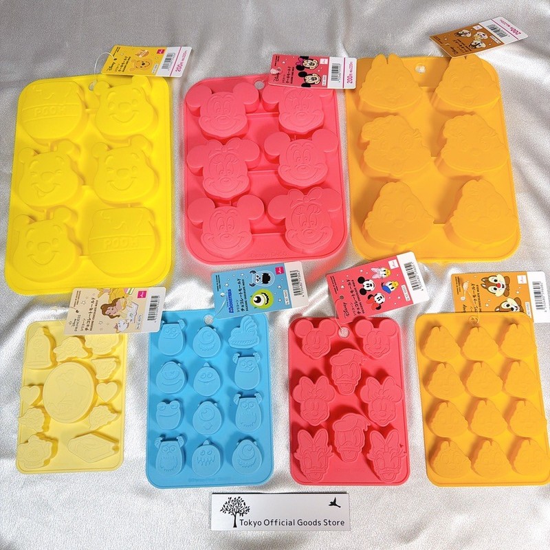 Disney Silicone Mold Set 7pcs Mickey Princess Pooh DAISO Japan New