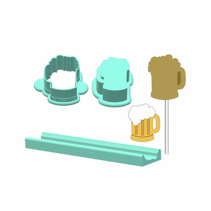 Beer Mug Cake Pop Mold | Deluxe Cutter, Popper, and Tray Option