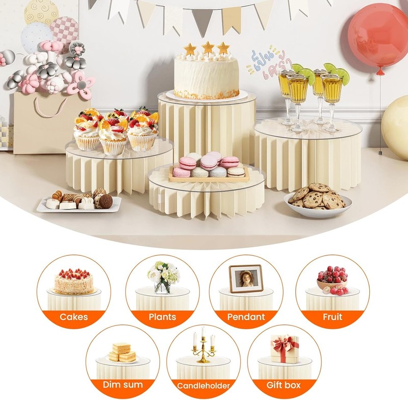 Buffet Risers 4PCS Food Risers Buffet Table Acrylic Risers Display Stands gallery