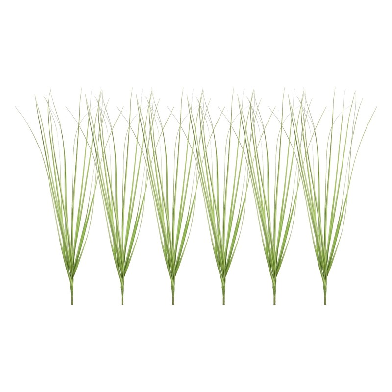 6Pcs Artificial Grass Plants, 18.5″ Plastic Fake Wheat Grass Greenery, Green