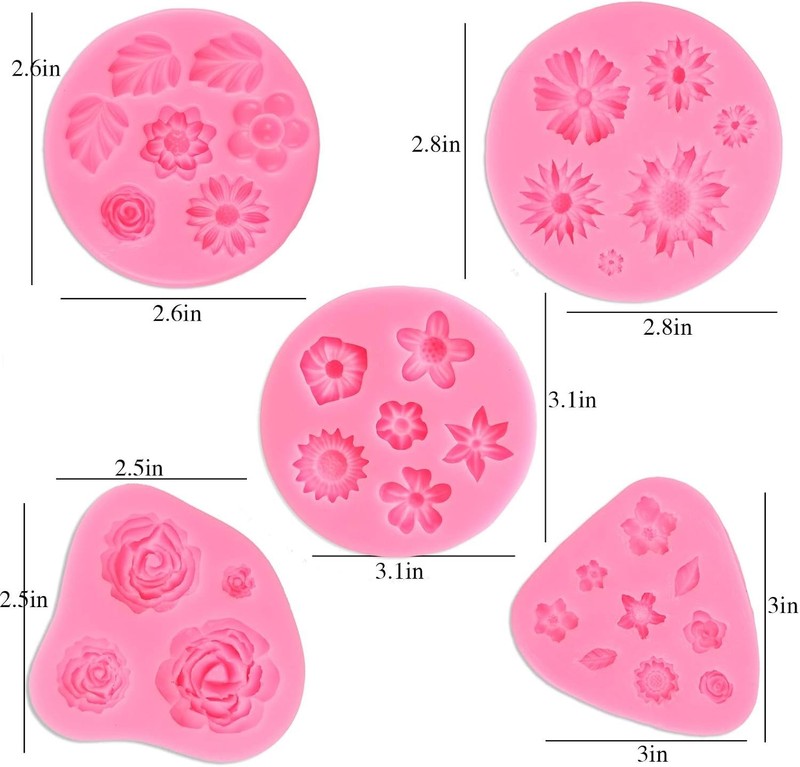 Flower Fondant Cake Molds, Daisy, Rose, Chrysanthemum and Small Flower Candy ... gallery