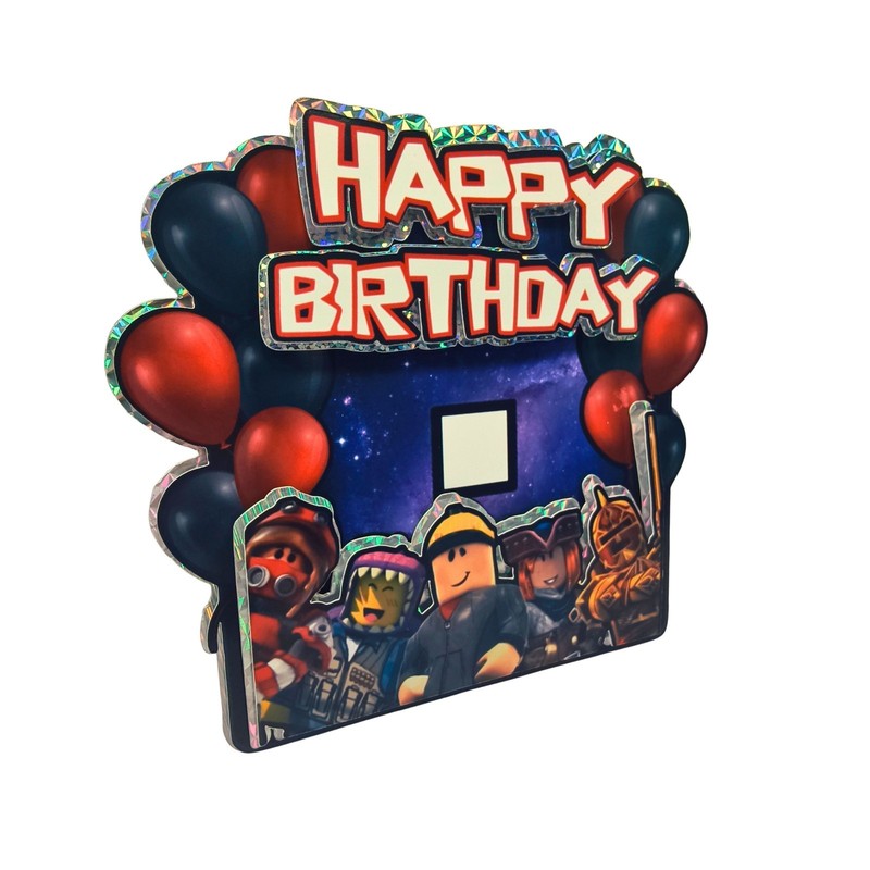 Custom Roblox Cake Topper – Birthday Party Personalised Name & Age