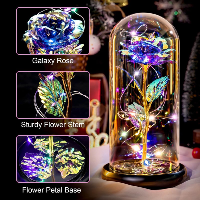 Pusuny Mothers Day Flowers Gifts For Mom Birthday Gift Rechargeable Galaxy gallery