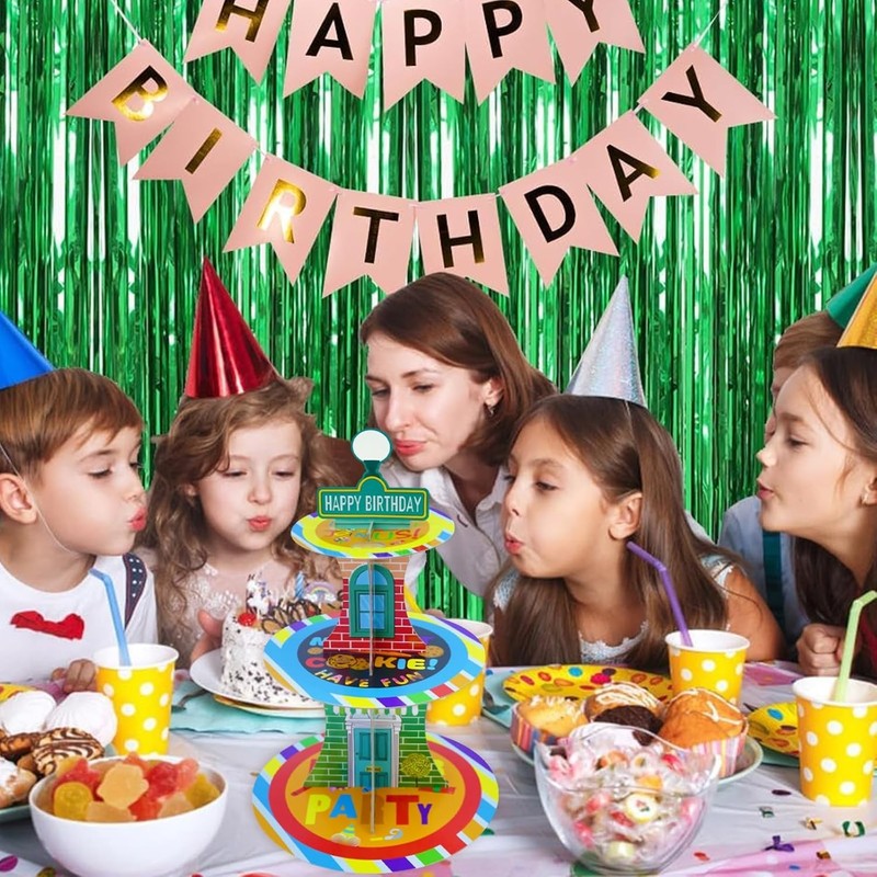 Cartoon Birthday Cupcake Stand, 3 Tier Paper Red Brick Wall Themed Cupcake Ra... gallery