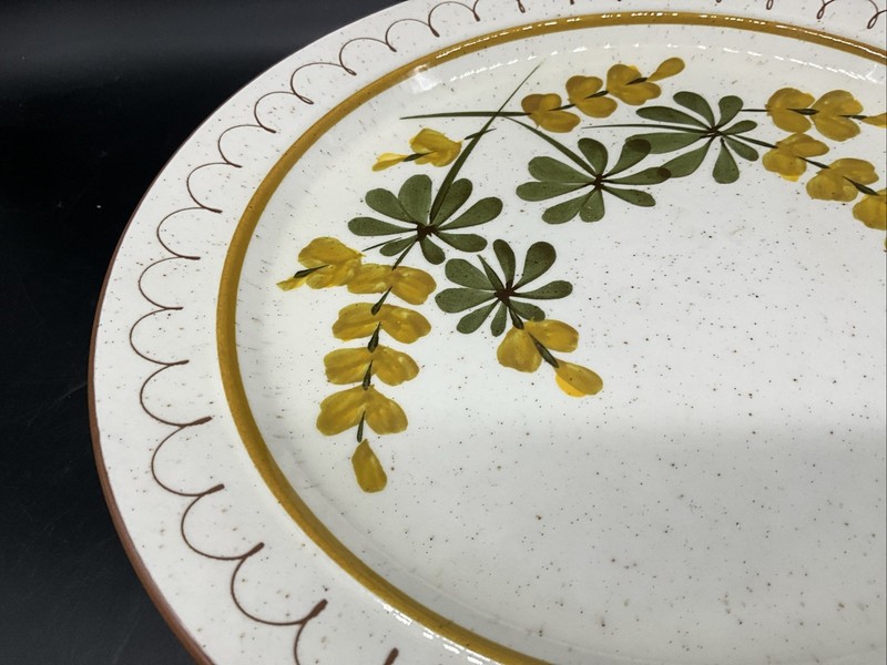 Vtg Stangle Golden Blossom Hand Painted Cake Plate Stand 9 3/4” W 41/4” T gallery
