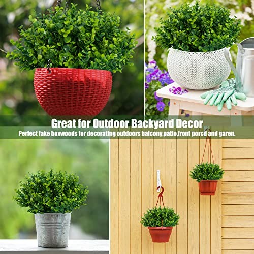 Artificialery Plants Outdoor UV Resistant Fake Plants Boxwood Shrubs 20 Green gallery