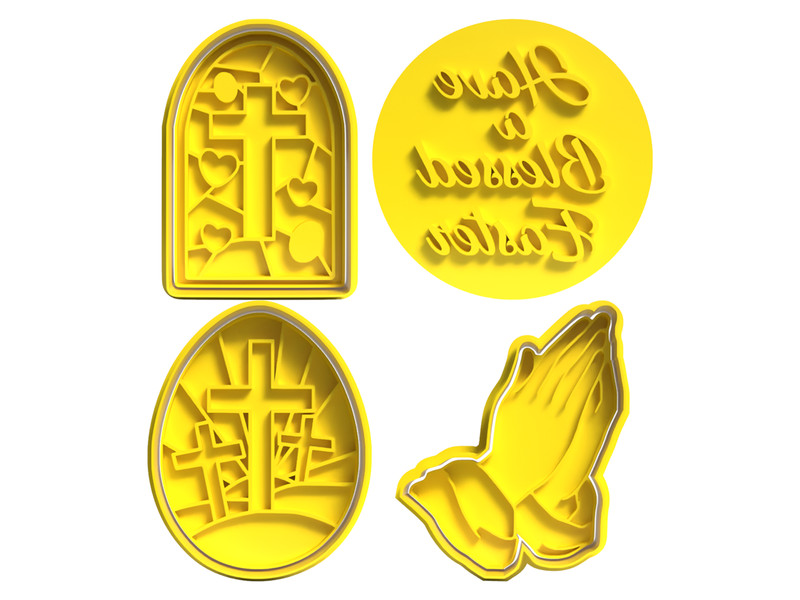 Easter, Prayer Hands, Christian Cross Set Cookie Cutter | 3D Printed, 3D Figure