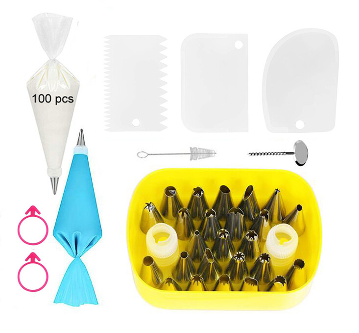 135 pcs Kichen Baking Accessories Icing Tip Nozzles Piping Bags Cakes Decorating