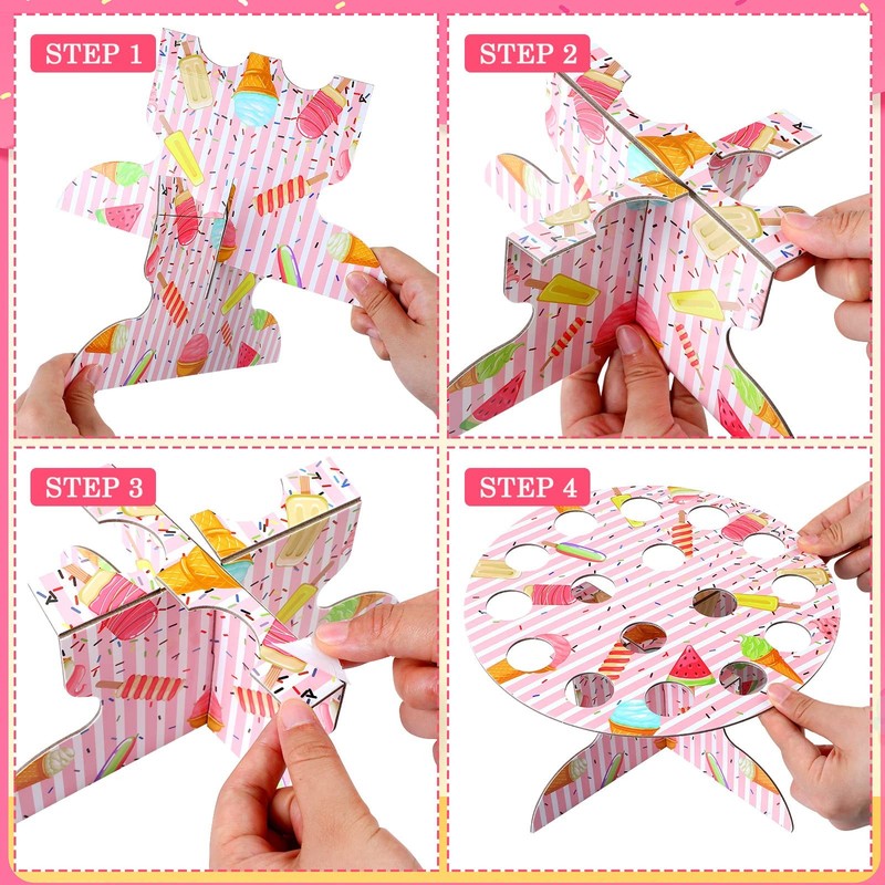 2 Pack 16 Holes Ice Cream Cone Holder Stand Decoration Cardboard Ice Cream Ta... gallery
