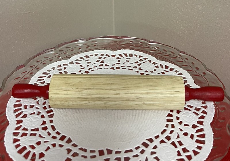 Mountain Woods Mini Wooden rolling pin recipe card holder EUC gallery