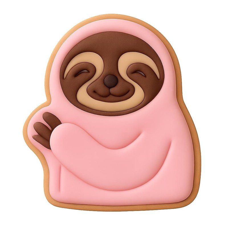Smiling Sloth Cookie Cutter & Stamp - 4x3 Fun Kitchen Baking gallery
