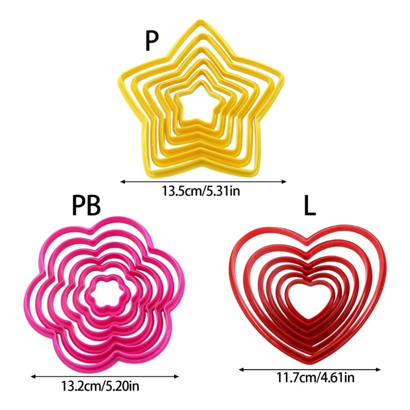 Stackable Baking Molds Set Of 6 Star Heart Designs Easy Storage ABS Substance gallery