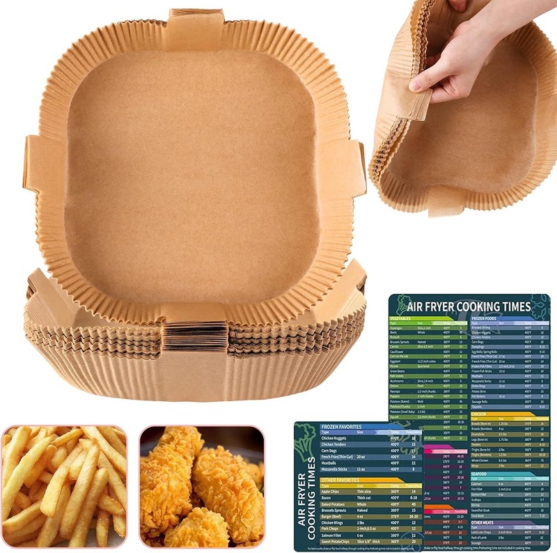 Air Fryer Disposable Paper Liner, Square Parchment Cooking Non-Sti,
