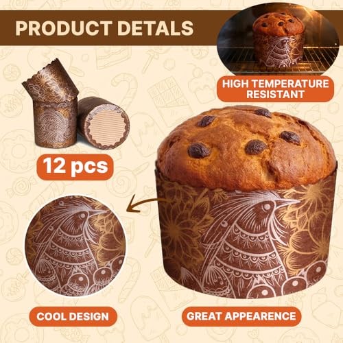 12 oz Easter Bread Paper Mold Paska Kulich |12 pcs| Easter Bread Forms Medium gallery