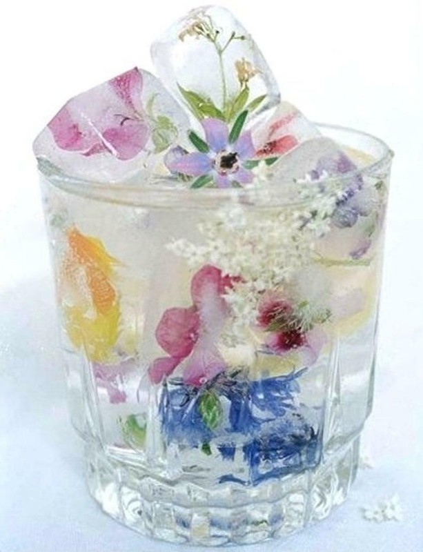 Edible Fresh Garnish Gourmet Ice Cube Blooms Free Overnight Ship WEDNESDAYS 100