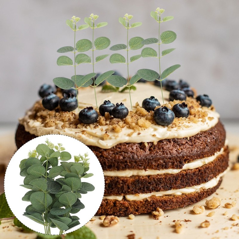 20 Pcs Birthday Cake Toppers Decorations Edible Leaves for Decorating