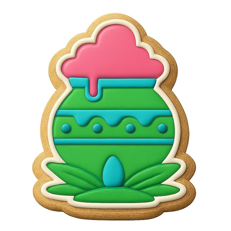 Decorative Pongal Pot Cookie Cutter & Stamp, Fondant & Clay - 4x3 gallery