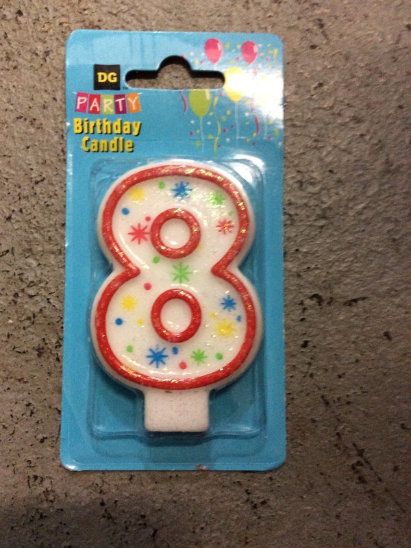 DG Party Birthday Candle Number 8