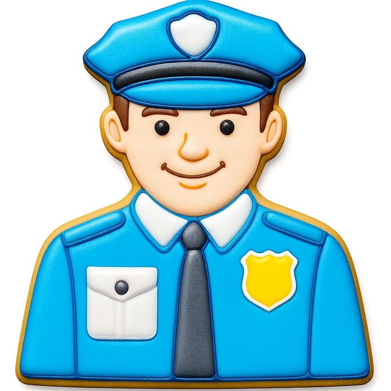 Police Officer Cookie Cutter & Stamp Set - 4x3.76", Law Enforcement Uniform D... gallery
