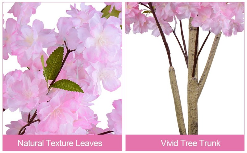 2 Pa Artificial Cherry Blossom Tree,4FT Faux Cherry Blossom Plant in Pot gallery