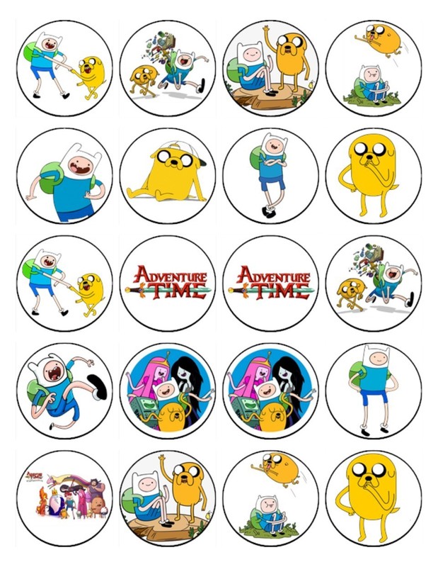 Adventure Time Cupcake Toppers Edible Wafer Finn & Jake Cake Decorations