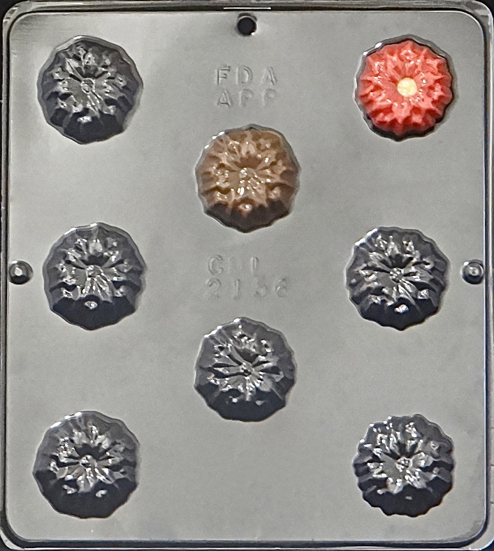 Poinsettia Pieces Chocolate Candy Mold Christmas 2156 NEW