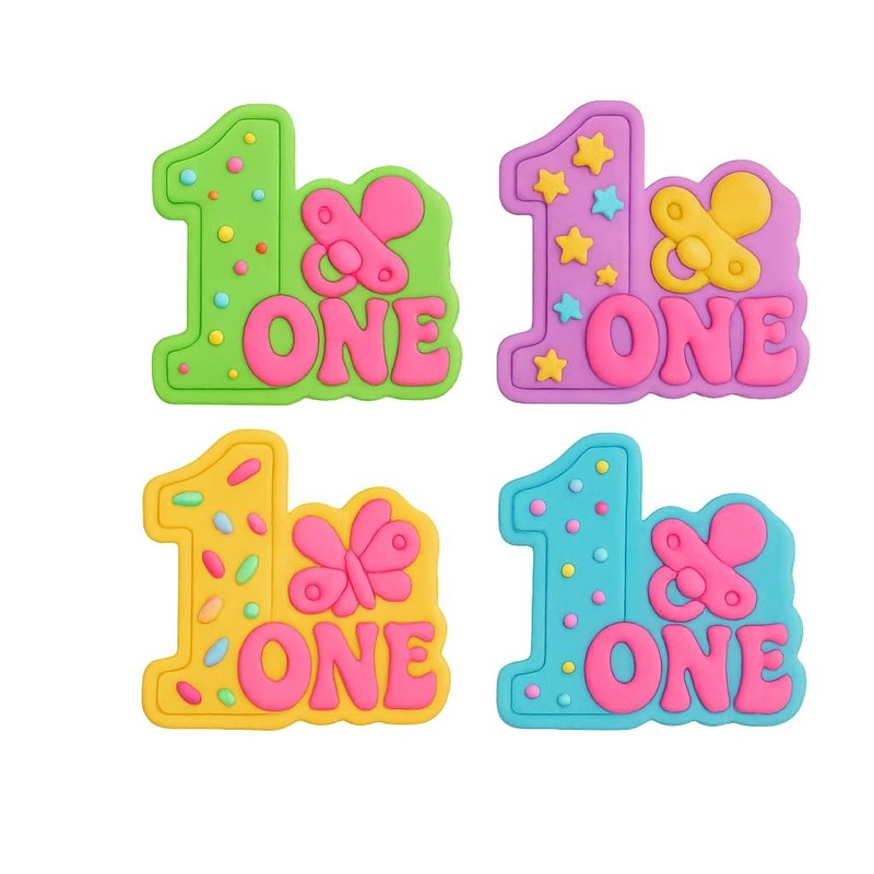 First Birthday Pacifier Cookie Cutter & Stamp 4x3" for Baking & Fondant Clay gallery