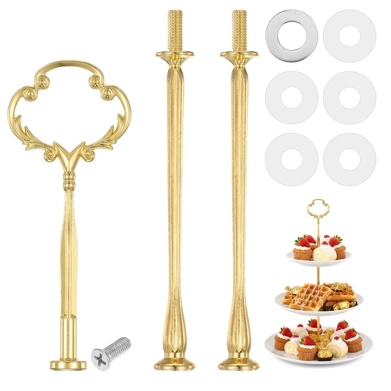 3 Tier Cake Stand Hardware Kit Gold Heavy Duty Dessert Tray Holder Set