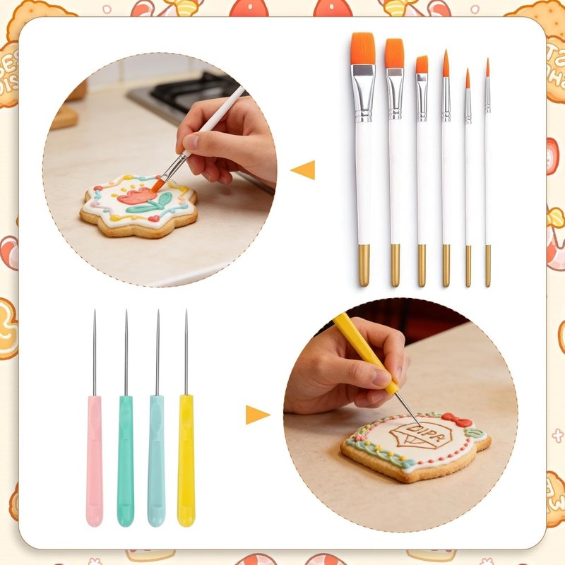 26 PCS Cookie Decorating Kit Supplies Including 6 Piping Tips & Bags 2 Acrylic gallery