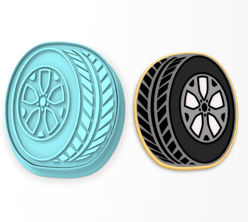Tire Cookie Cutter & Stamp #1 | Auto Racecar Speedway Tires Car Racing Track